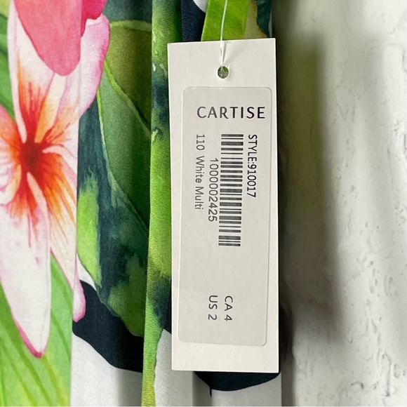 CARTISE White & Black Stripe Floral Sleeveless High Low Dress NWT - Picture 14 of 16